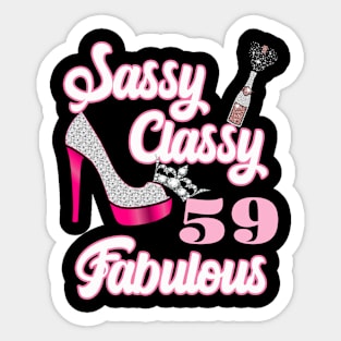 Sassy Classy 59 Fabulous-59th Birthday Gifts Sticker